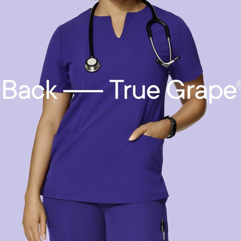 Never Worn Mandala Scrubs, True Grape, Size Medium (Pants and Top)